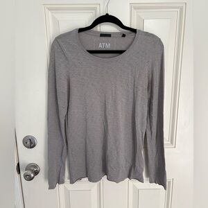 ATM Anthony Thomas Melillo Slub Jersey Long Sleeve Destroyed Wash Tee Size Small